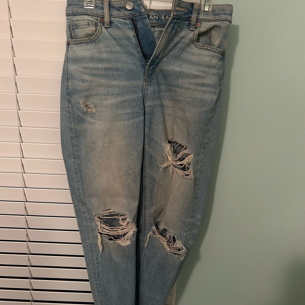 American Eagle Outfitters Distressed Light Blue Skinny Jeans